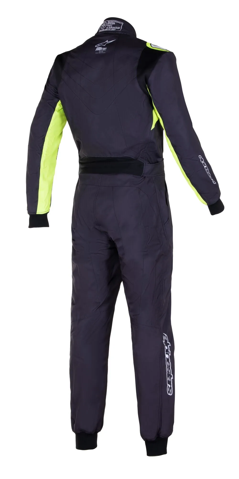 ALPINESTARS 3356422_155_60 KMX-9 v2 GRAPHIC 3 Karting suit, CIK, black/yellow fluo, Size 60