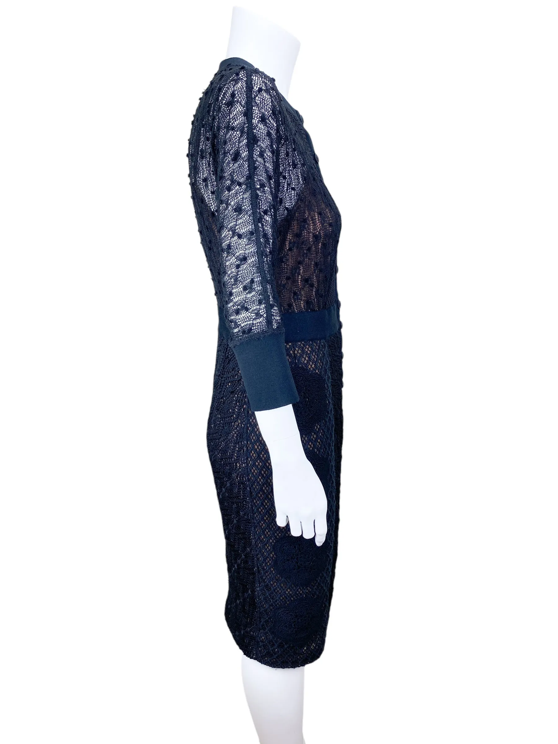 Anthropologie Beguile by Byron Lars Women's Mona Lace Dress Black Size 6