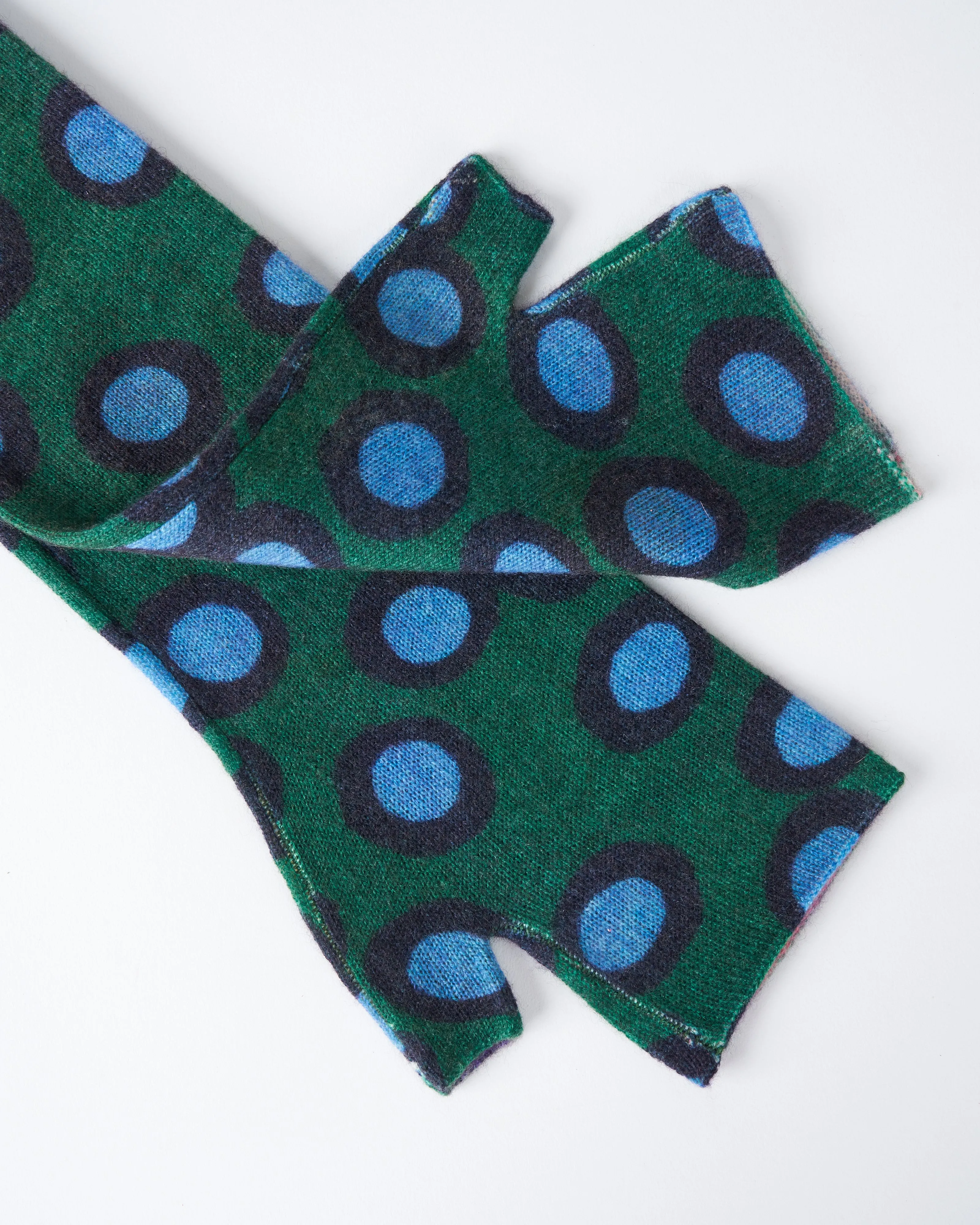 arm warmers - green blue polka dot