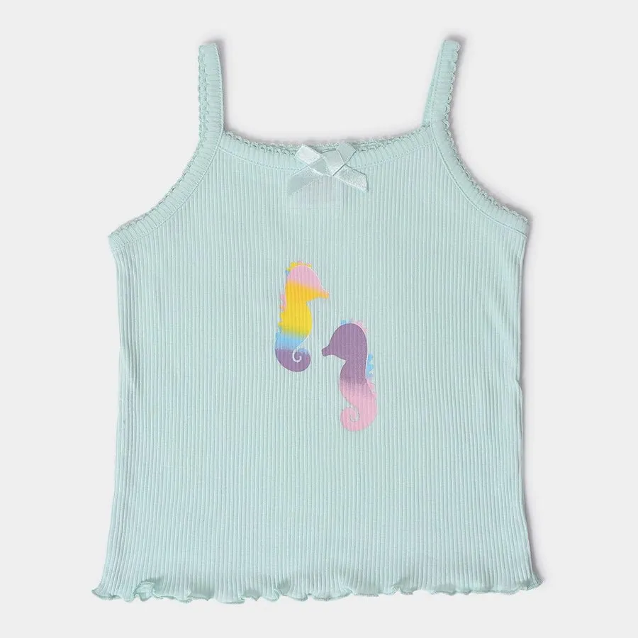 Baby Girl Vest With Sea Animals Print (Pack of 3)