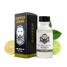 Beard Oil for Men with Castor Oil, Jojoba Oil, & Sea Minerals, Increases Softness & Control for Fuller-Looking Beard, Skipper- Lemon Lime, 1 oz