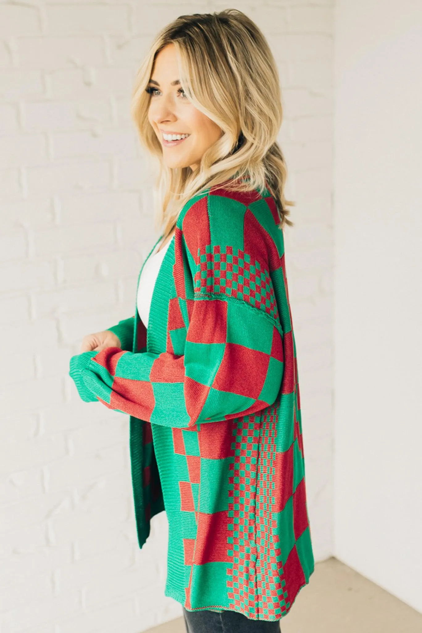 Checked Out Cardigan