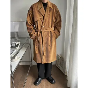 ChicMy-Fall Outfits Autumn Corduroy 2024 Men Clothing Casual Business Trench Coat Mens Leisure Overcoat Top Quality Male Windbreaker Jackets for Men