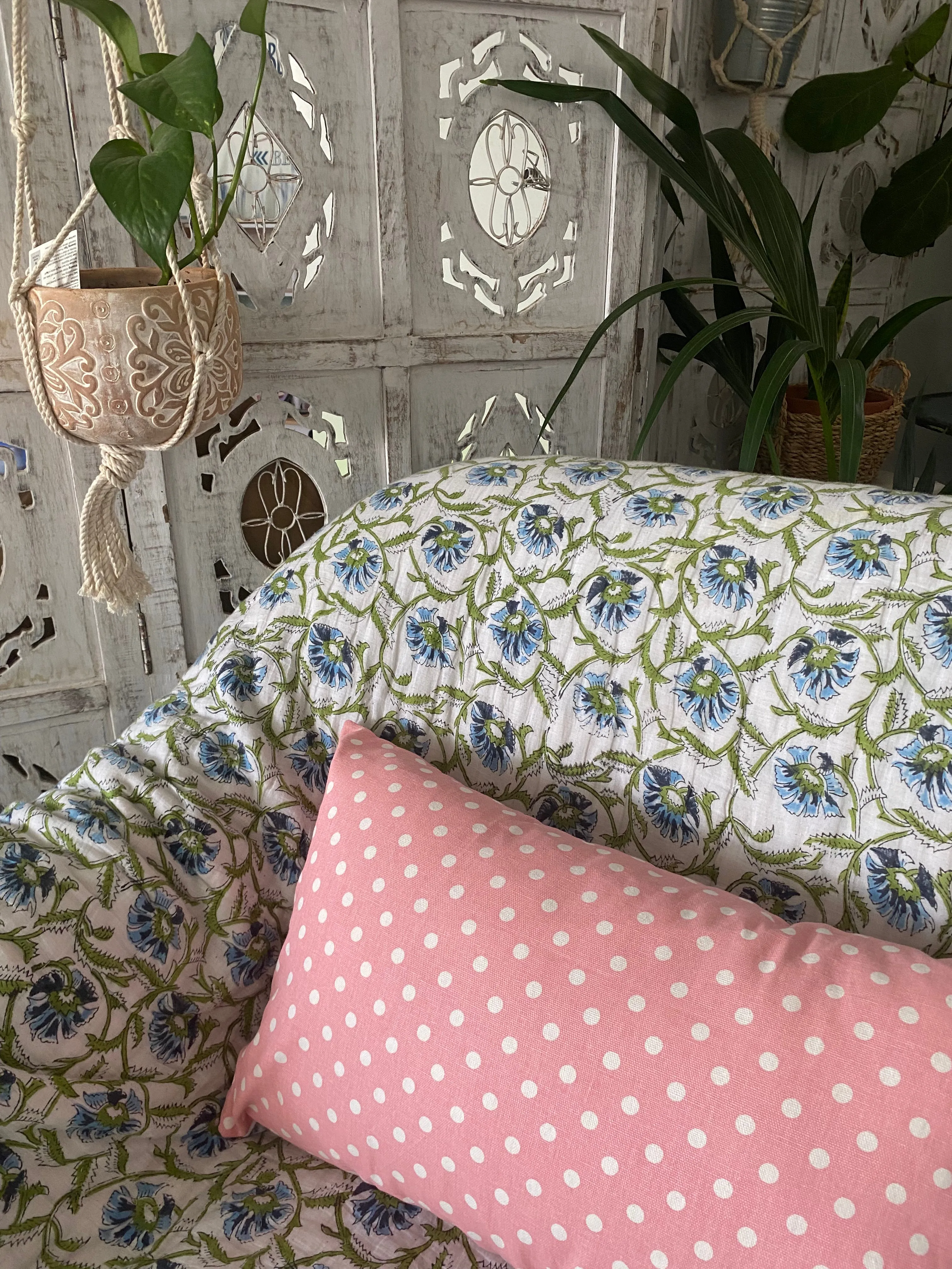 Fair Trade Cushion - Dots, Pink, Yellow, Blue, Black