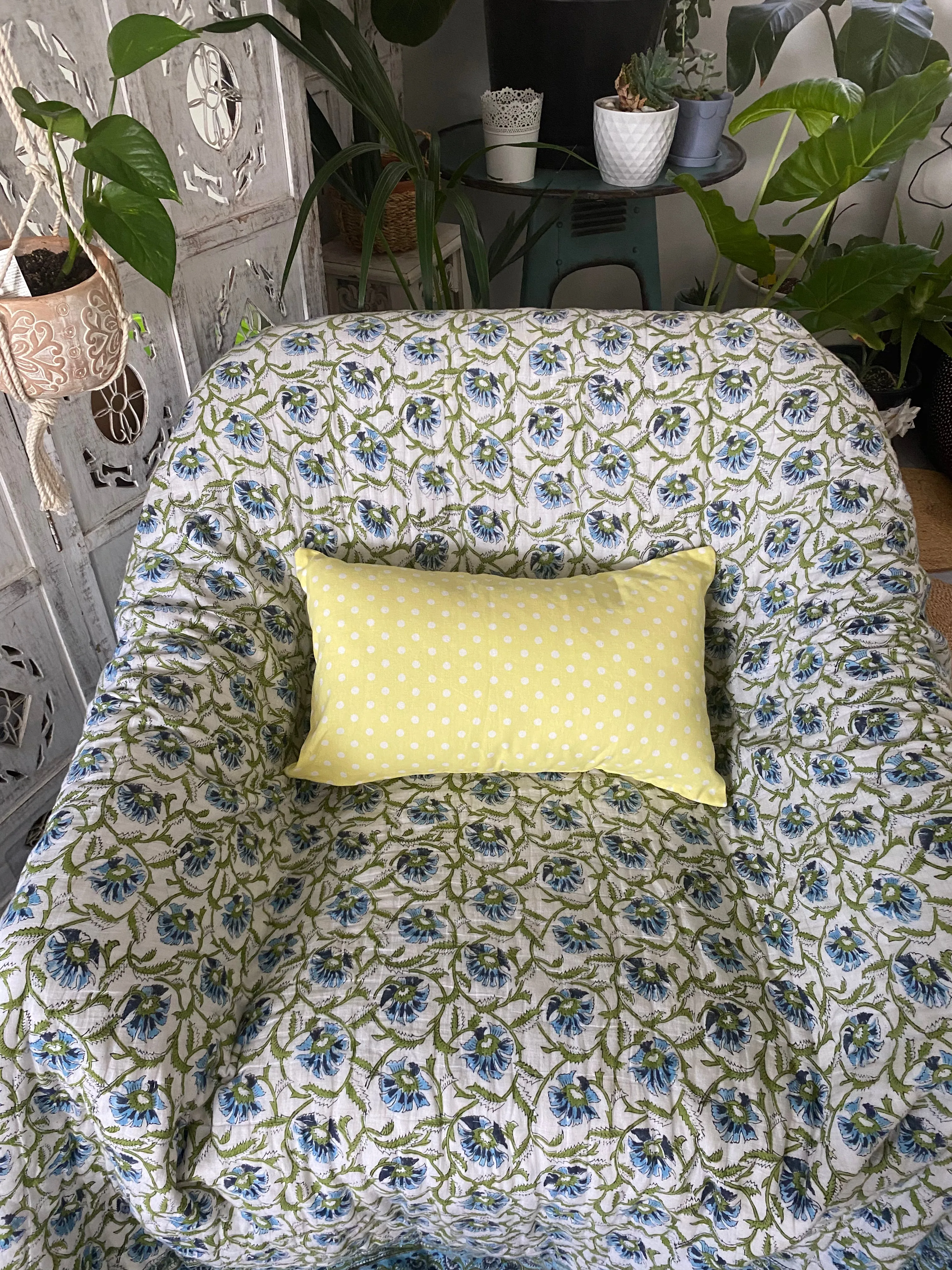Fair Trade Cushion - Dots, Pink, Yellow, Blue, Black