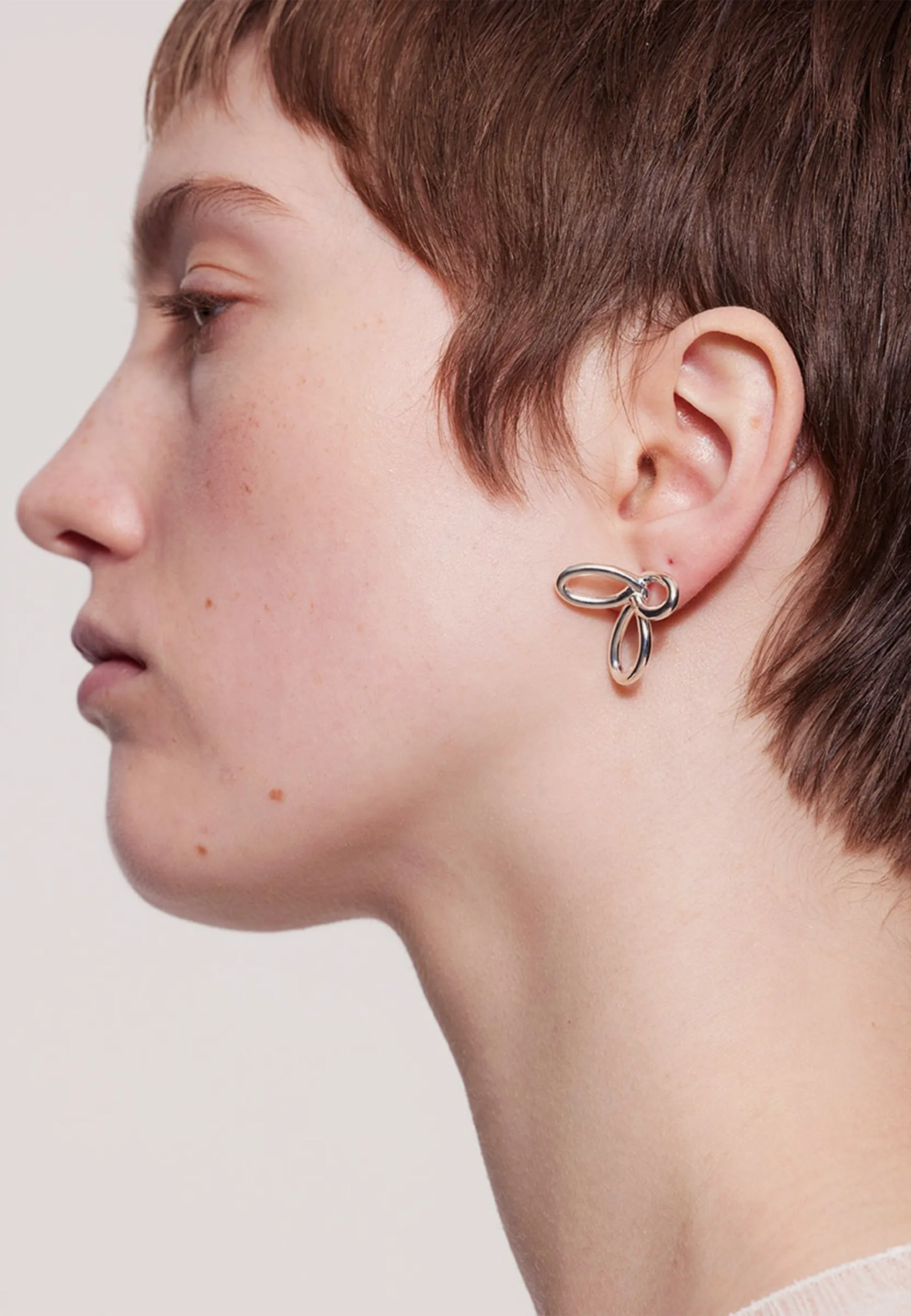 Flower Earrings Medium - Silver