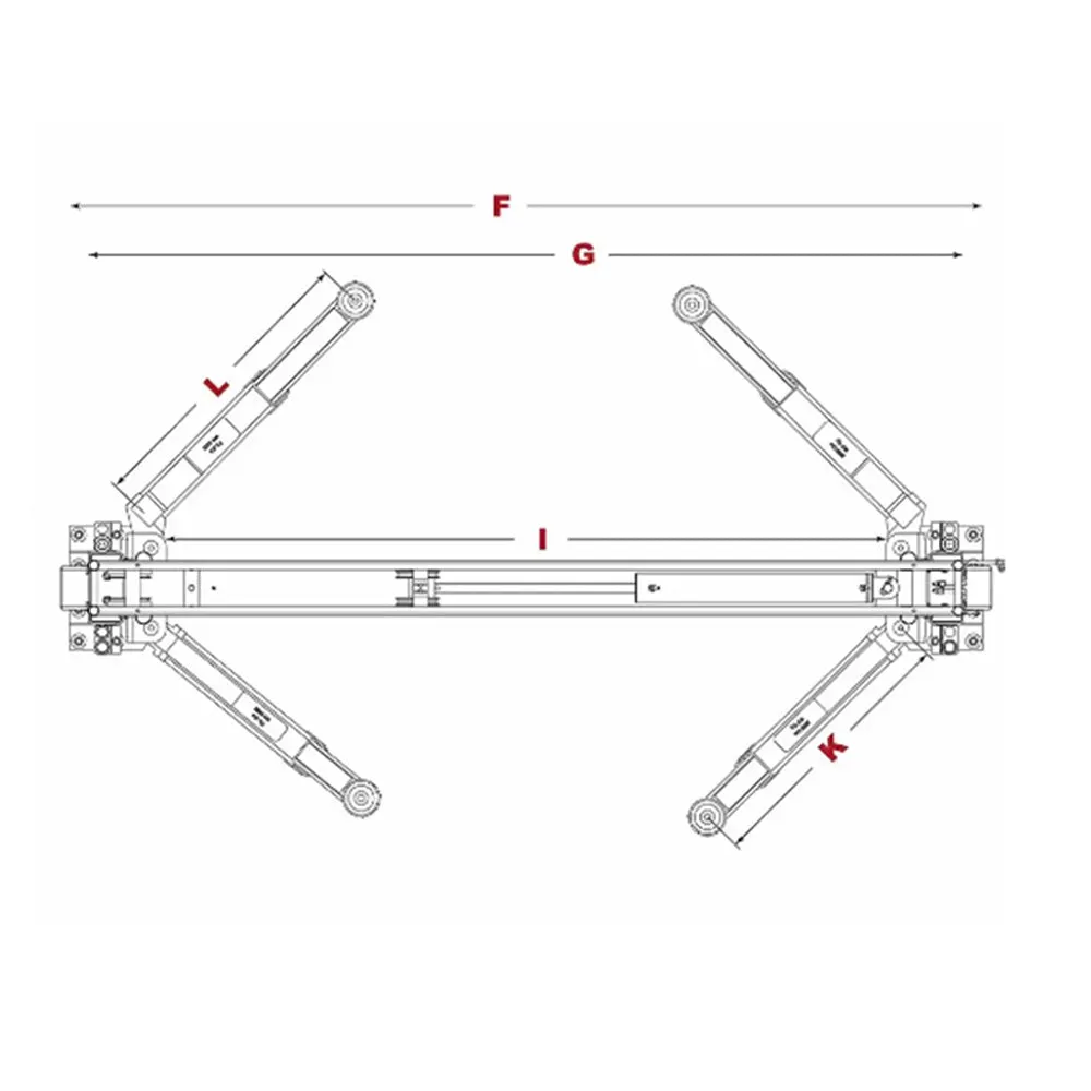 GrandPrix GP-7 7,000 lbs. Capacity 2 Post Lift 150” Height
