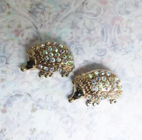 Hedgehog snap buttons with crystals aurora borealis for women's tuxedo rhinestone embellishments or bling shoe clips for sneakers