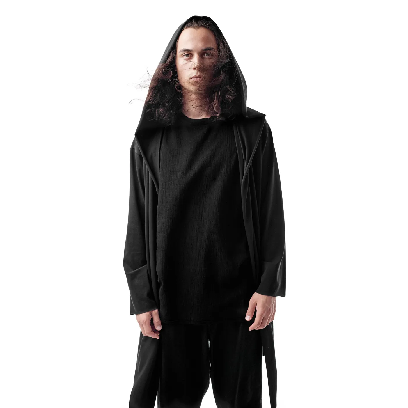 Hoodie cardigan black