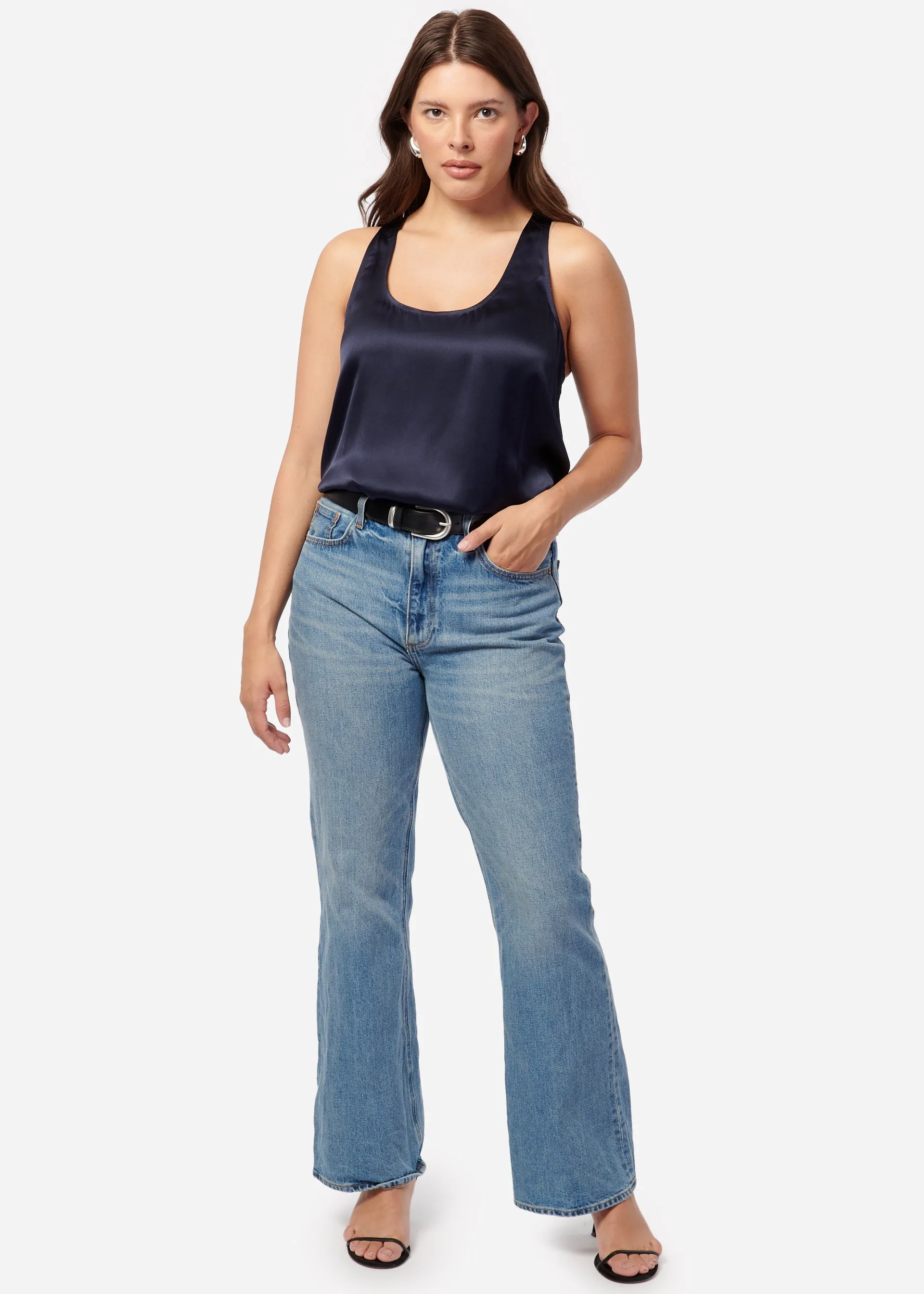 Jane Silk Cami Navy