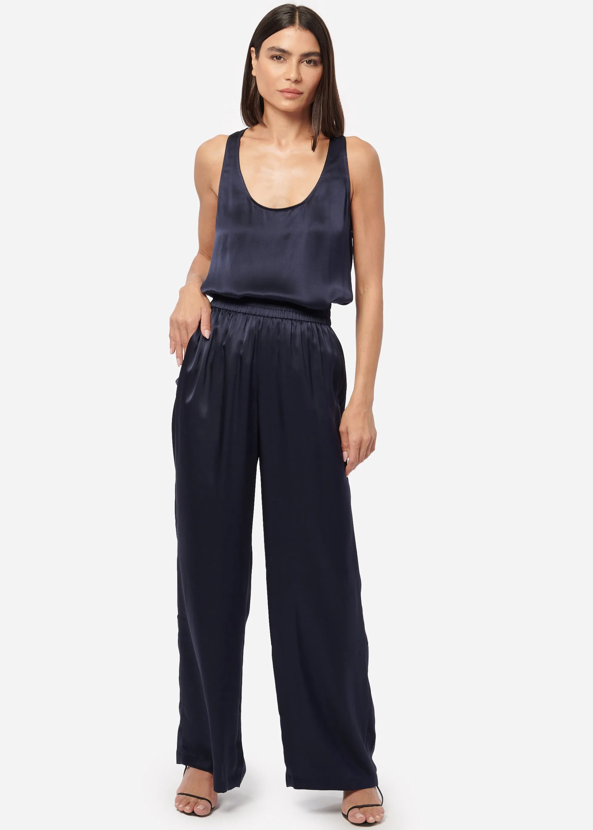 Jane Silk Cami Navy