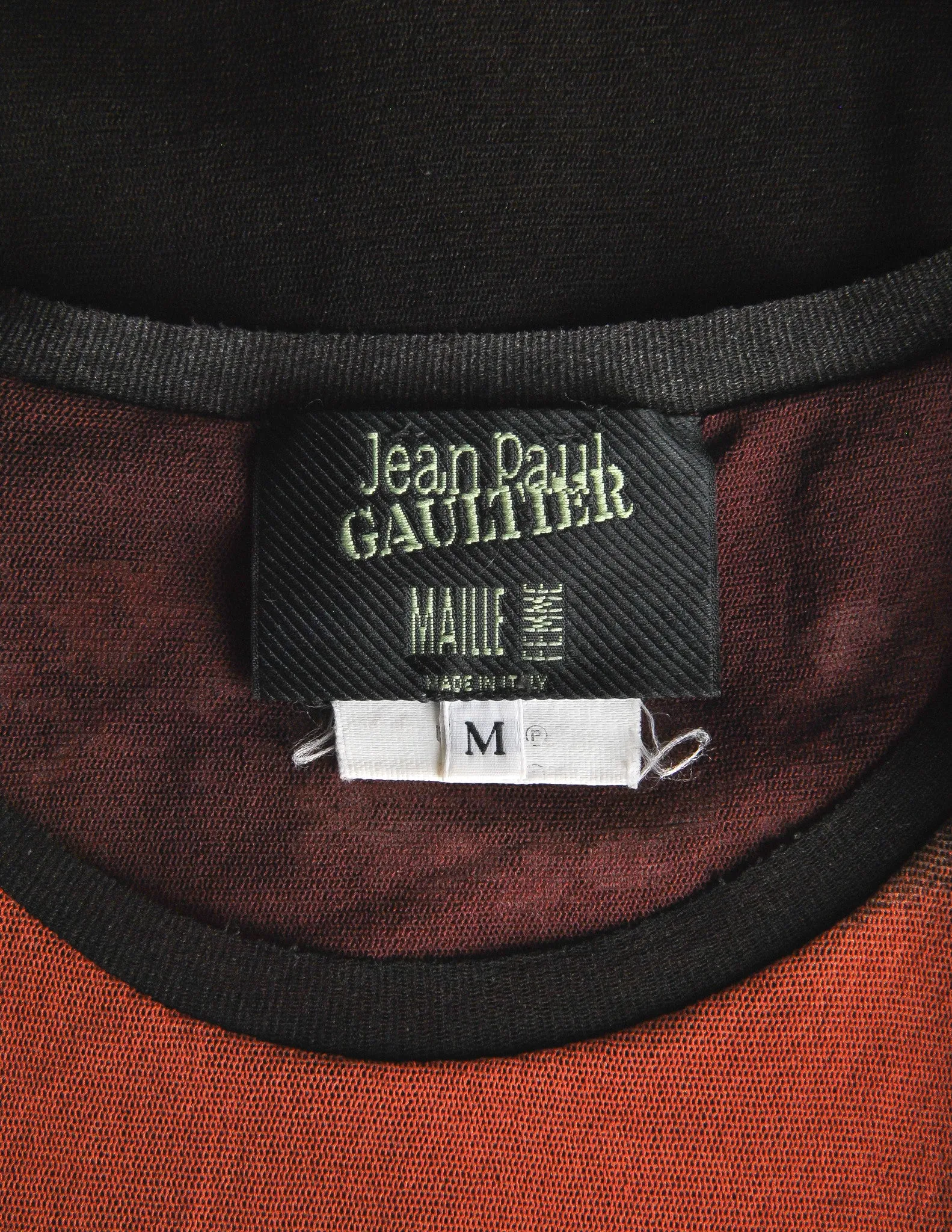 Jean Paul Gaultier Vintage Black & Rust Floral Mesh Dress