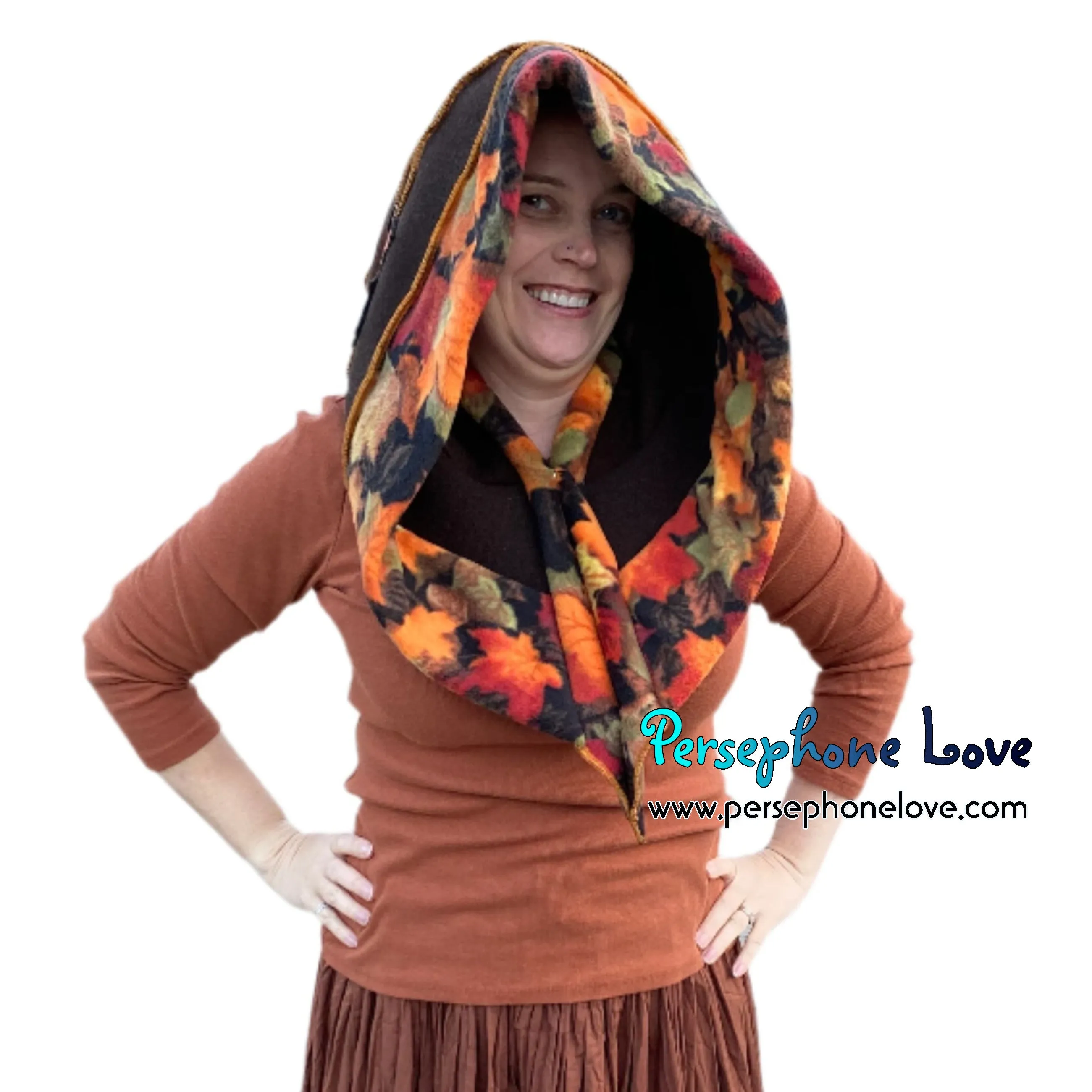 Katwise inspired felted 100% cashmere recycled sweater elf hat/hood-1739