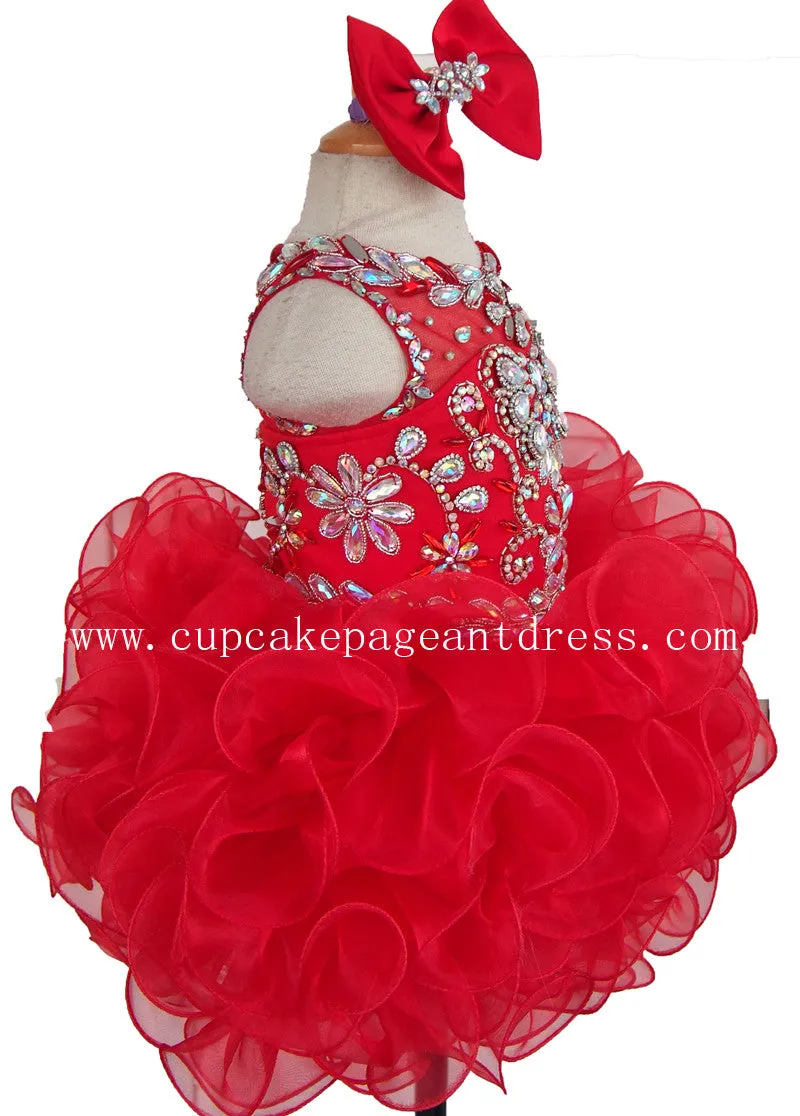 Little Princess Glitz Nationals Cupcake Pageant Dress With Hairbow