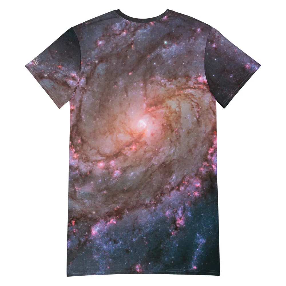 M83 Spiral Galaxy T-Shirt Dress