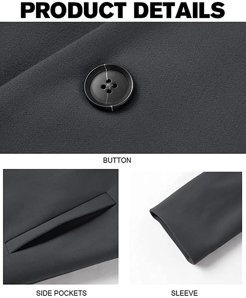 Men's Trench Coat Dark Grey Winter Warm Cotton Long Jacket Overcoat
