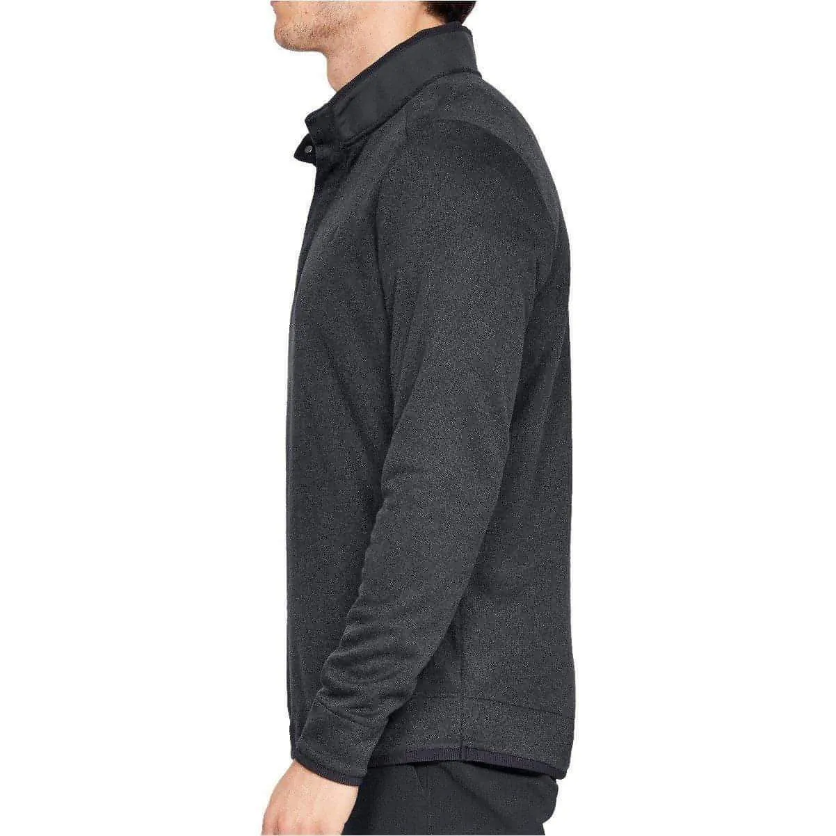 Under Armour Storm Heather Snap Mock Mens Golf Top - Black