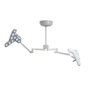 Waldmann D16206000, TRIANGO Fokus 100-3 C LED Medical Procedure Light, Dual Head, 200,000 lux, Ceiling Mounted, Dimming, Color Changing, Adj. Light Field