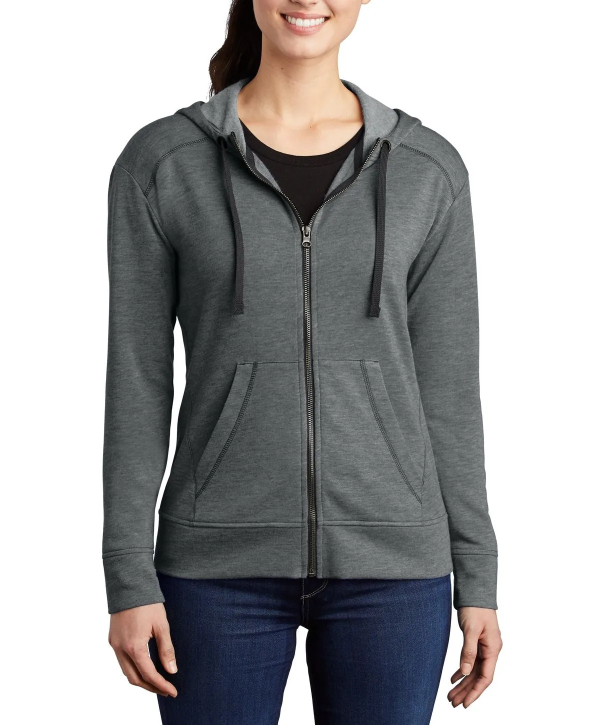 Women's Tri-Blend Full-Zip Hooded Fleece Jacket