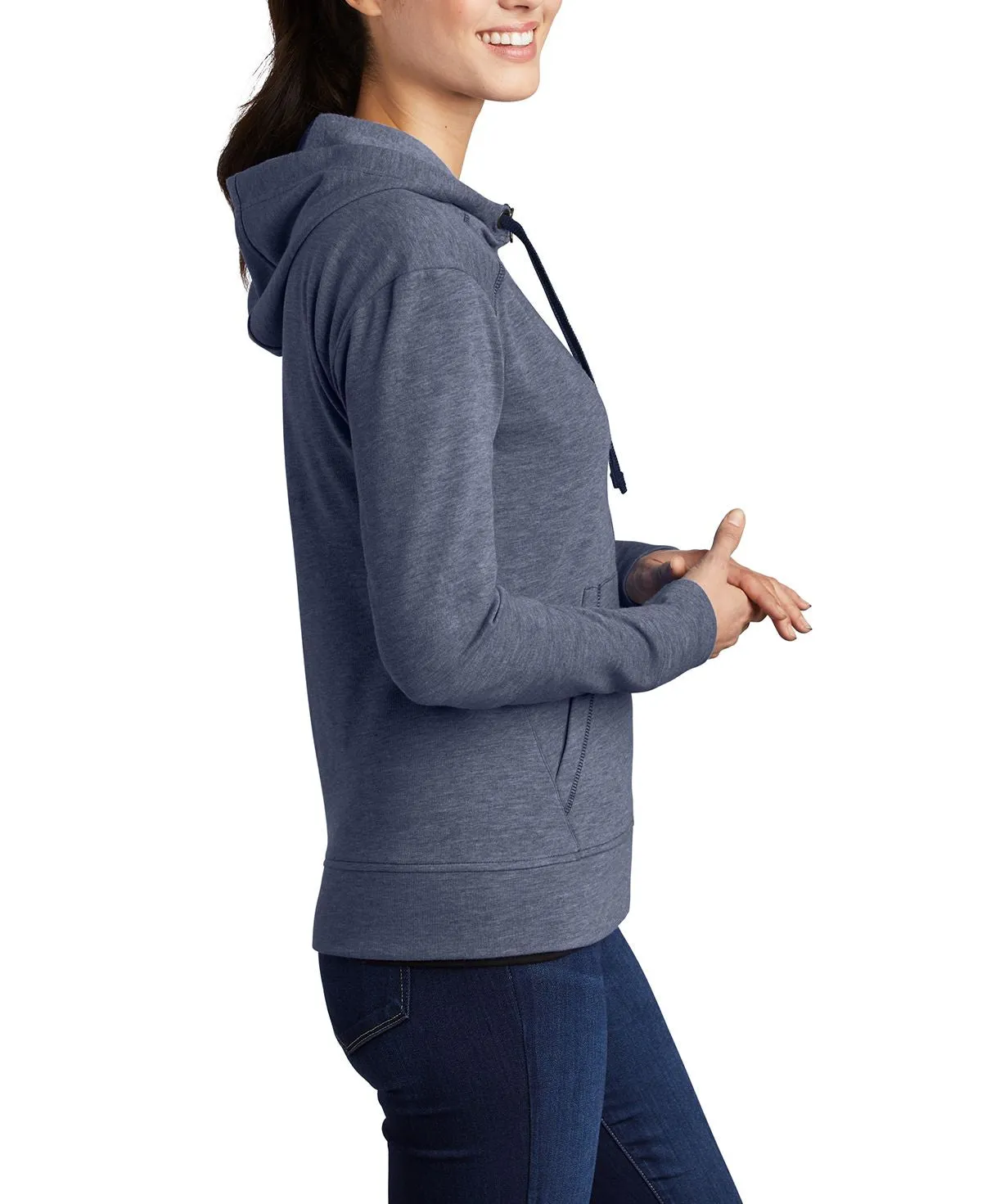 Women's Tri-Blend Full-Zip Hooded Fleece Jacket