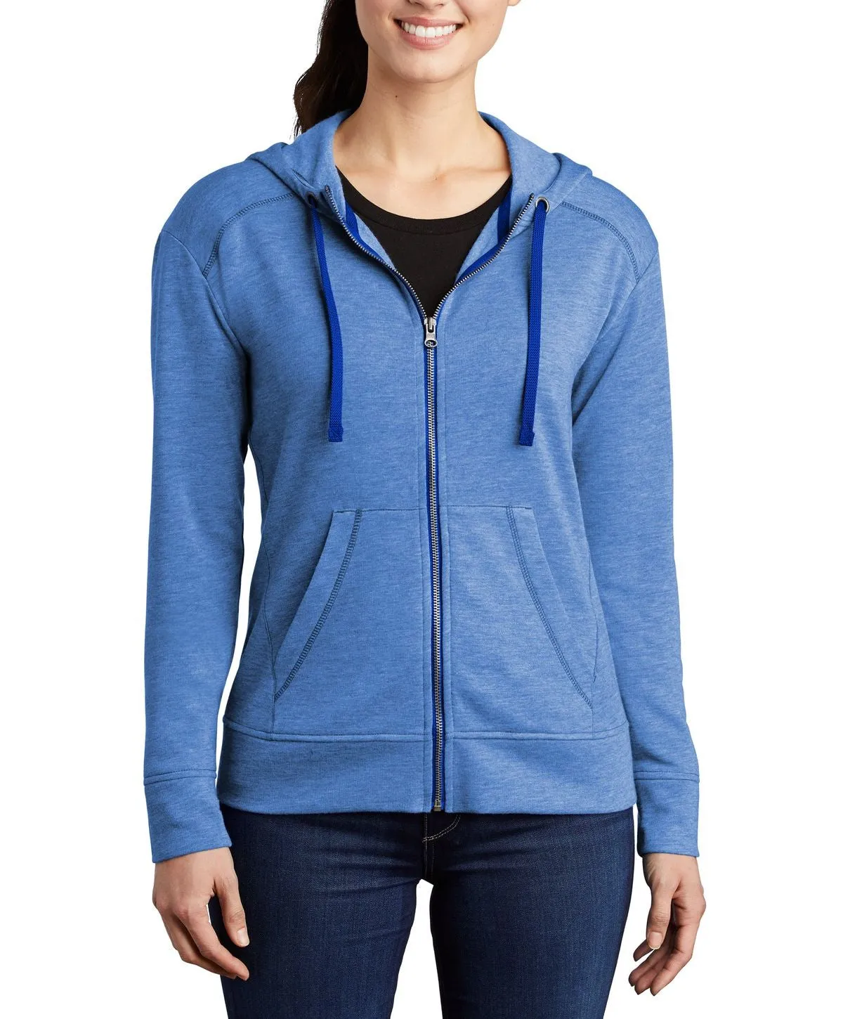 Women's Tri-Blend Full-Zip Hooded Fleece Jacket