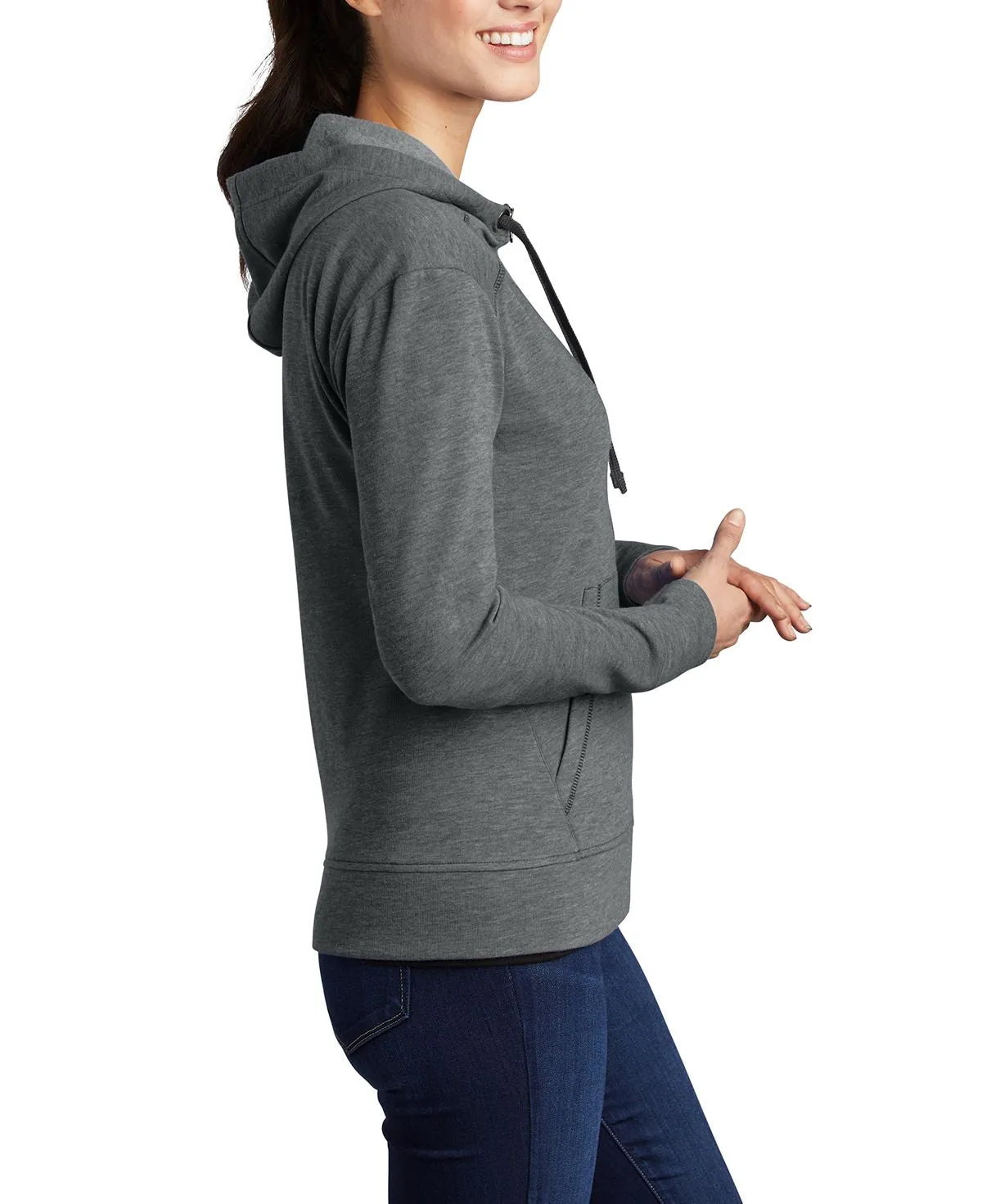 Women's Tri-Blend Full-Zip Hooded Fleece Jacket