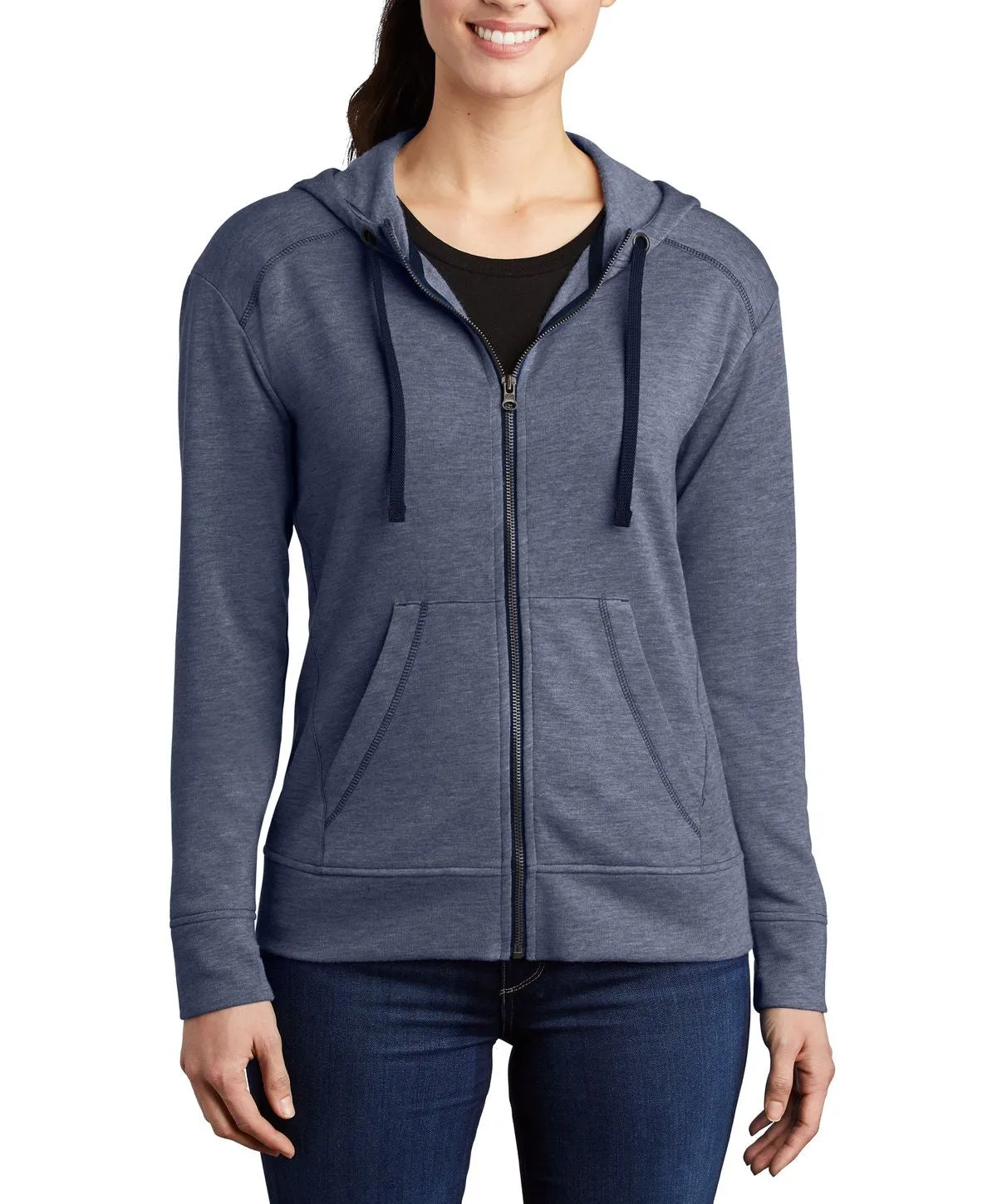 Women's Tri-Blend Full-Zip Hooded Fleece Jacket